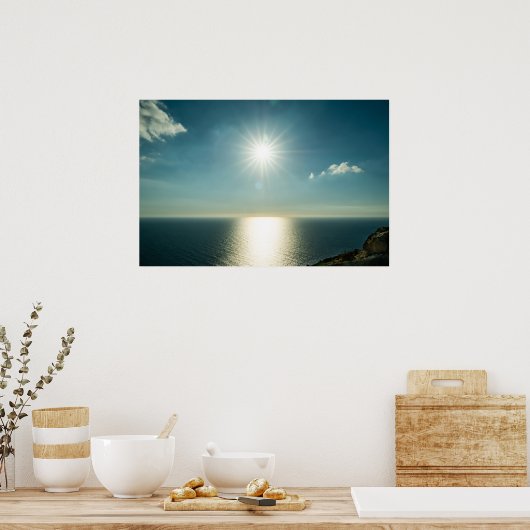 Golden Horizon | Dingli Cliffs Malta Seascape ポスター (キッチン)
