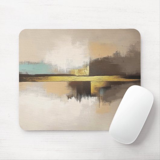 Golden Horizon – Minimalist Abstract Landscape マウスパッド (マウス)