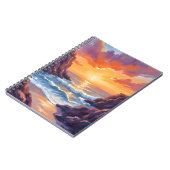 Golden Horizon | Ocean Sunset Watercolor ノートブック (左側)