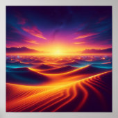 Golden Horizon Sunset Desert Glow Dream ポスター (正面)