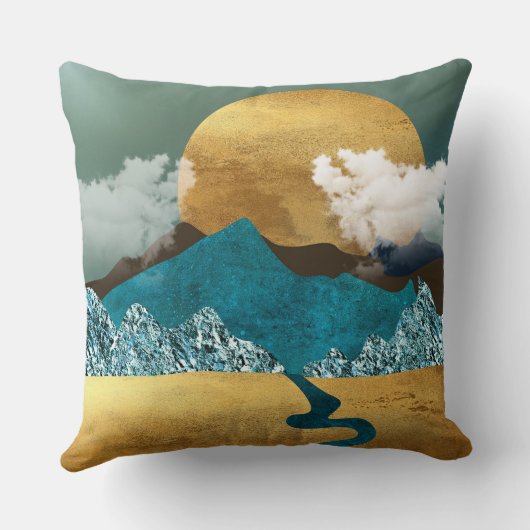 Golden Horizon with Blue Mountains クッション (裏面)