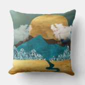 Golden Horizon with Blue Mountains クッション (正面)