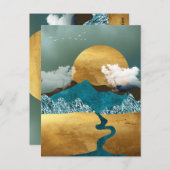 Golden Horizon with Blue Mountains ポストカード (正面/裏面)