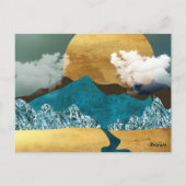 Golden Horizon with Blue Mountains ポストカード (裏面)