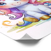 Golden Horn Unicorn Poster ポスター (角)