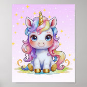 Golden Horn Unicorn Poster ポスター (正面)