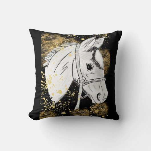 Golden Horse (Mum Stanworth)  クッション (正面)