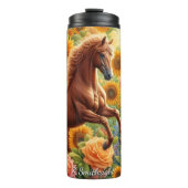 Golden Horse Sunflower Rose Field タンブラー (正面)