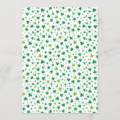 Golden Horseshoe Clover Pattern St Patrick's Day 招待状 (裏面)
