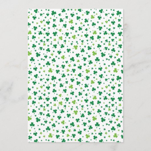 Golden Horseshoe Clover Pattern St Patrick's Day 招待状 (裏面)