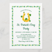 Golden Horseshoe Clover Pattern St Patrick's Day 招待状 (正面)