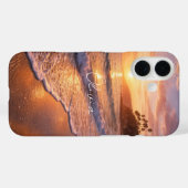 Golden Hour Beach Waves Photo Monogram iPhone Case Case-Mate iPhoneケース (裏面 (横))