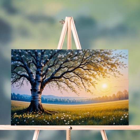 Golden Hour Birch Tree Meadow アクリルサイン (ニュートラル)