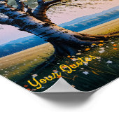 Golden Hour Birch Tree Meadow ポスター (角)