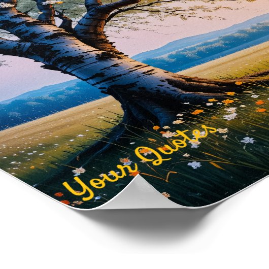 Golden Hour Birch Tree Meadow ポスター (角)