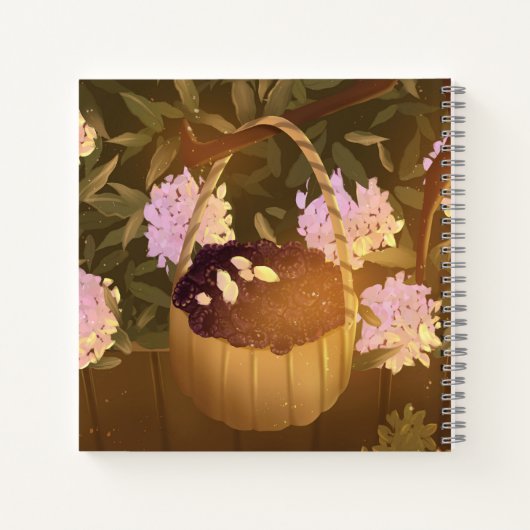 Golden Hour Blackberry Basket Square Notebook ノートブック (裏面)