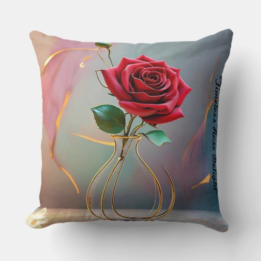 "Golden Hour Bloom" クッション (正面)