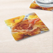 Golden Hour Bloom Coaster スクエアペーパーコースター (アングル)