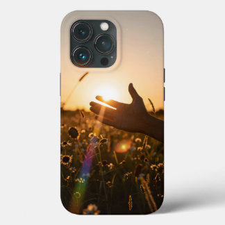 Golden Hour — Hand Reaching for the Setting Sun  iPhone 13 Proケース
