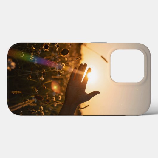 Golden Hour — Hand Reaching for the Setting Sun  Case-Mate iPhoneケース (裏面 (横))