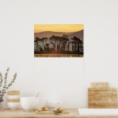 Golden Hour Lake Sunset Wall Art Landscape Print ポスター (キッチン)