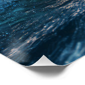 Golden Hour Ocean Waves Crashing on Rocks Sunset ポスター (コーナー)