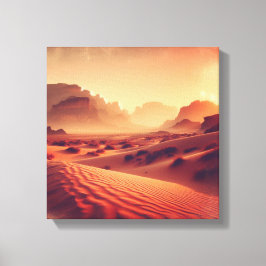 Golden Hour Over Desert Cliffs – Canvas Print キャンバスプリント