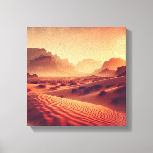 Golden Hour Over Desert Cliffs – Canvas Print キャンバスプリント (正面)