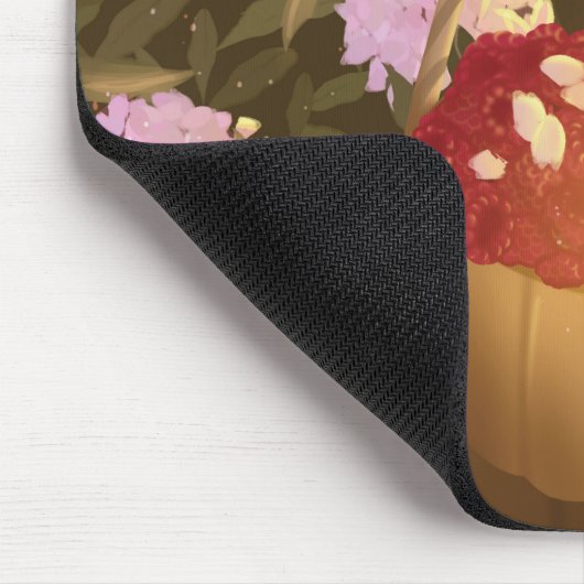 Golden Hour Raspberry Basket Mouse Pad マウスパッド (コーナー)