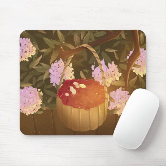 Golden Hour Raspberry Basket Mouse Pad マウスパッド (マウス)