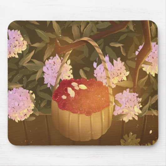 Golden Hour Raspberry Basket Mouse Pad マウスパッド (正面)