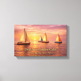 Golden Hour Sailboats Canvas Wall Art | Coastal Su キャンバスプリント
