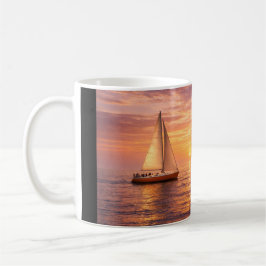 Golden Hour Sailboats Canvas Wall Art | Coastal Su コーヒーマグカップ