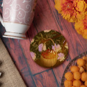 Golden Hour Strawberry Basket ラウンドペーパーコースター