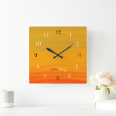 Golden Hour – Sunset Gradient スクエア壁時計 (ホーム)