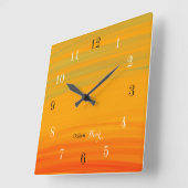 Golden Hour – Sunset Gradient スクエア壁時計 (傾斜)