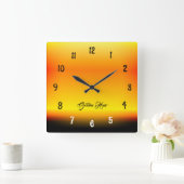 Golden Hour Sunset Gradient Wall Clock スクエア壁時計 (ホーム)