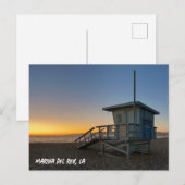 Golden Hour Sunset - Marina Del Rey, CA ポストカード (正面/裏面)