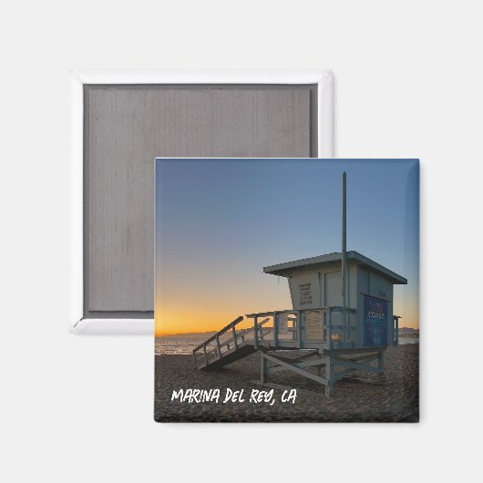 Golden Hour Sunset - Marina Del Rey, CA マグネット (正面/裏面)