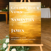 Golden Hour Vows | Elegant Fall Wedding Welcome アクリルサイン