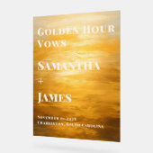 Golden Hour Vows | Elegant Fall Wedding Welcome アクリルサイン (傾斜)
