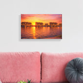 Golden Hour Waterfront Cityscape Print | Sunset Ma キャンバスプリント (インサイチュ (リビング))