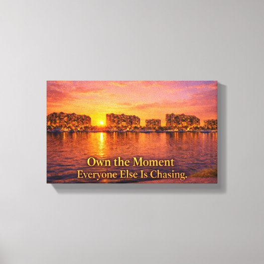 Golden Hour Waterfront Cityscape Print | Sunset Ma キャンバスプリント (正面)