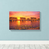 Golden Hour Waterfront Cityscape Print | Sunset Ma キャンバスプリント (インサイチュ (ウッドフロア))