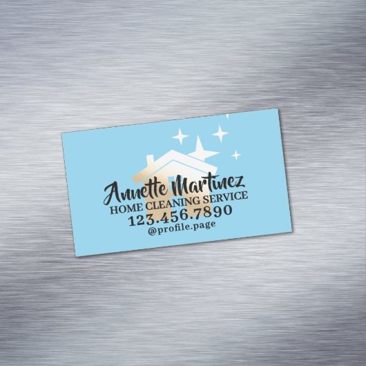 Golden house logo home cleaning マグネット名刺 (インサイチュ)