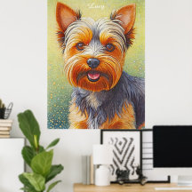 Golden Hued Yorkshire Terrier Radiant Dog Portrait
