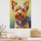 Golden Hued Yorkshire Terrier Radiant Dog Portrait ポスター (キッチン)