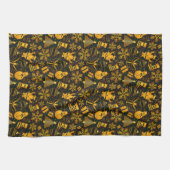 Golden Icons Pattern Christmas キッチンタオル (横)