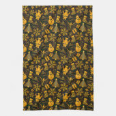 Golden Icons Pattern Christmas キッチンタオル (縦)