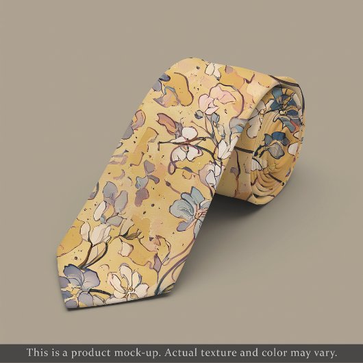 Golden Impressionist Floral Necktie ネクタイ